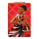 RED AND WHITE COMPACT POCKET MIRROR