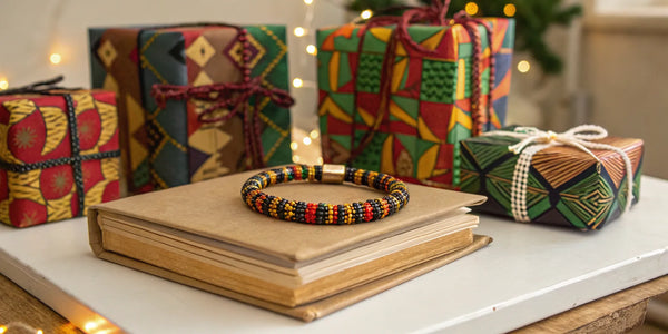 A beaded bracelet and Afrocentric gift boxes make for a unique black sorority gift idea.