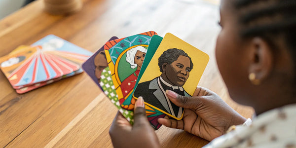 Black history flashcards featuring diverse figures.