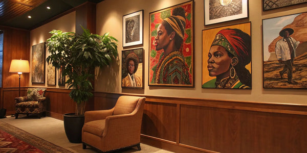 Vibrant African American art posters.