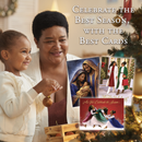 Blue Nativity Christmas Card