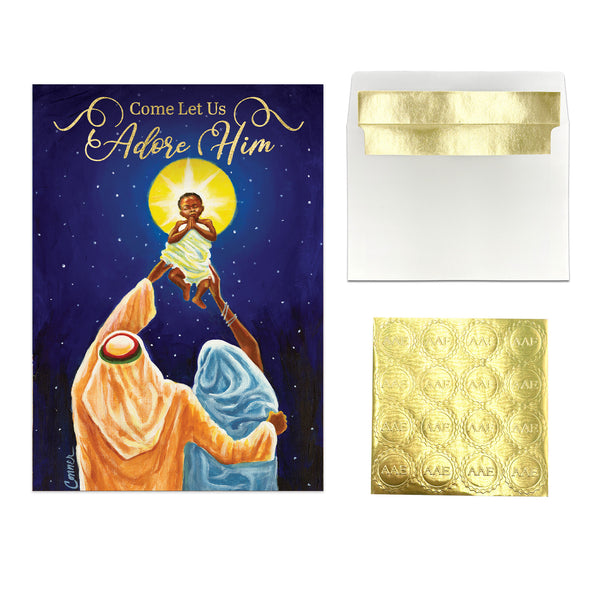 Angel Nativity Scene Christmas Card