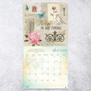 Calendar with decorative design on a textured surface