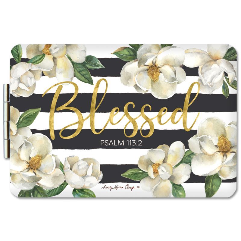 BLESSED MAGNOLIA COMPACT POCKET MIRROR