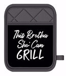 THIS BROTHA SHO CAN GRILL MITT/POT HOLDER SET