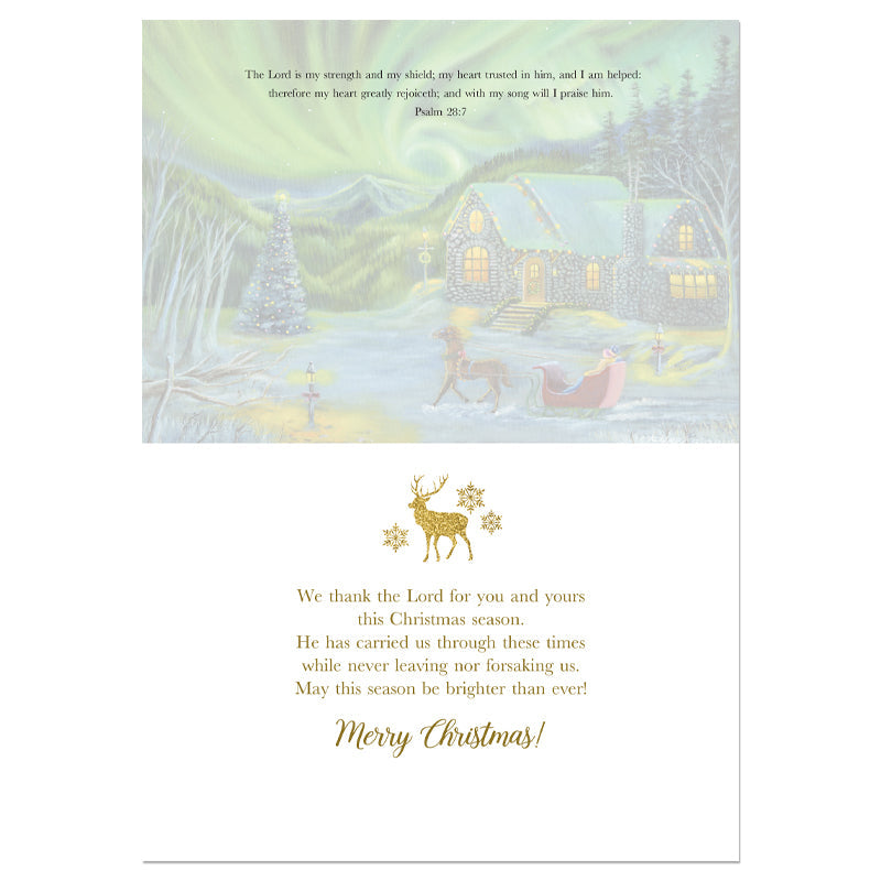COTTAGE WITH SLEIGH CHRISTMAS CARD