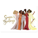 SEASONS GREETINGS GIRLS CHRISTMAS CARD