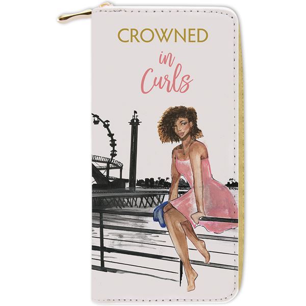 CROWNED IN CURLS WALLET FRONT