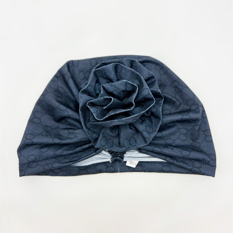 Hair Turban (Oval Diamond Weave - Navy Blue)