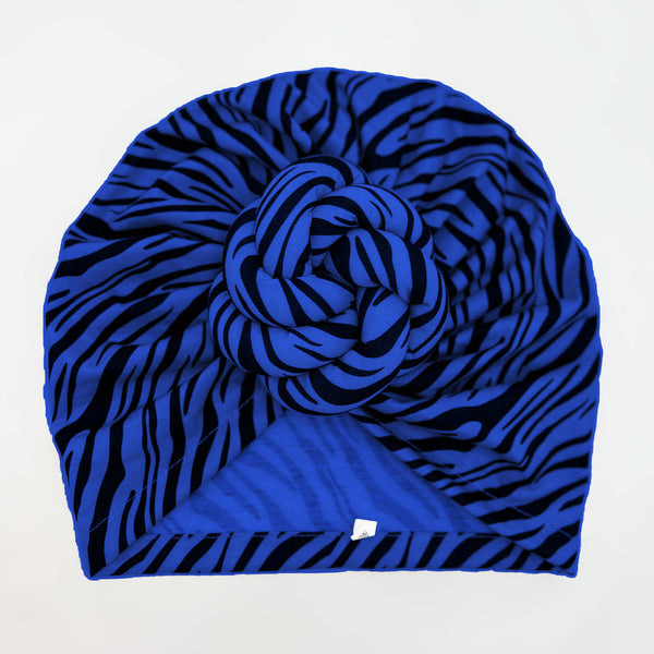 Hair Turban (Blue Zebra Pattern)